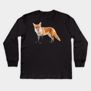 Fox - Woodland Themed Kids Room, Funny Gifts For Forester, Cute Animals Kids Long Sleeve T-Shirt